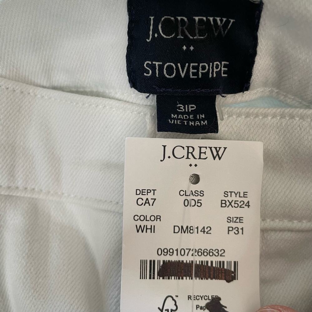 NWT J. Crew Factory Petite white stovepipe‎ straight jean signature stretch 31P - Picture 4 of 12